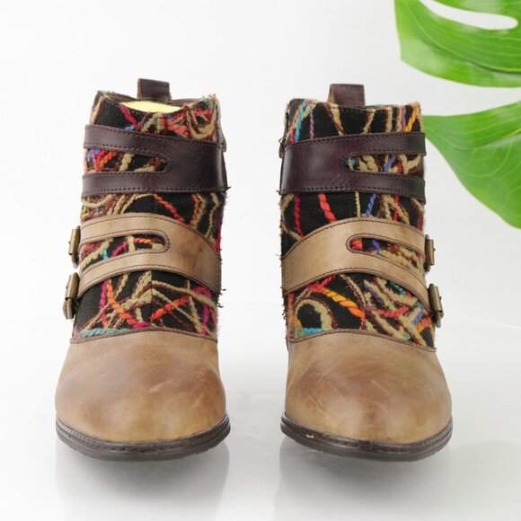 L'Artiste Spring Step Womens Redding Boots Size 40 9 Brown Block Heel Booties - Picture 2 of 12